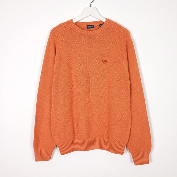 Izod Orange Crew Neck Sweater - Picture 1 of 9